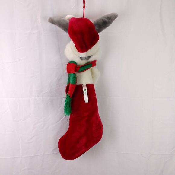 Vintage 90s Bugs Bunny Christmas Stocking 31in Looney Tunes Plush Warner Bros - Picture 6 of 12